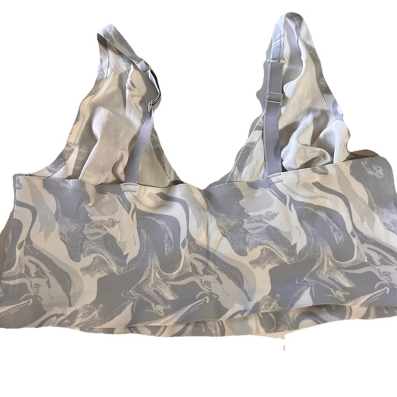 Auden Marled V-neck Marble Bra Yoga Strappy Wireless Sports Bra Size X-Large - Picture 2 of 4